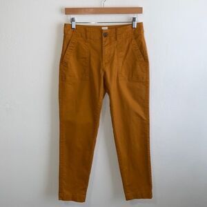 Gap Girlfriend Khaki Burnt Orange Cropped Utility Pants Sz 0